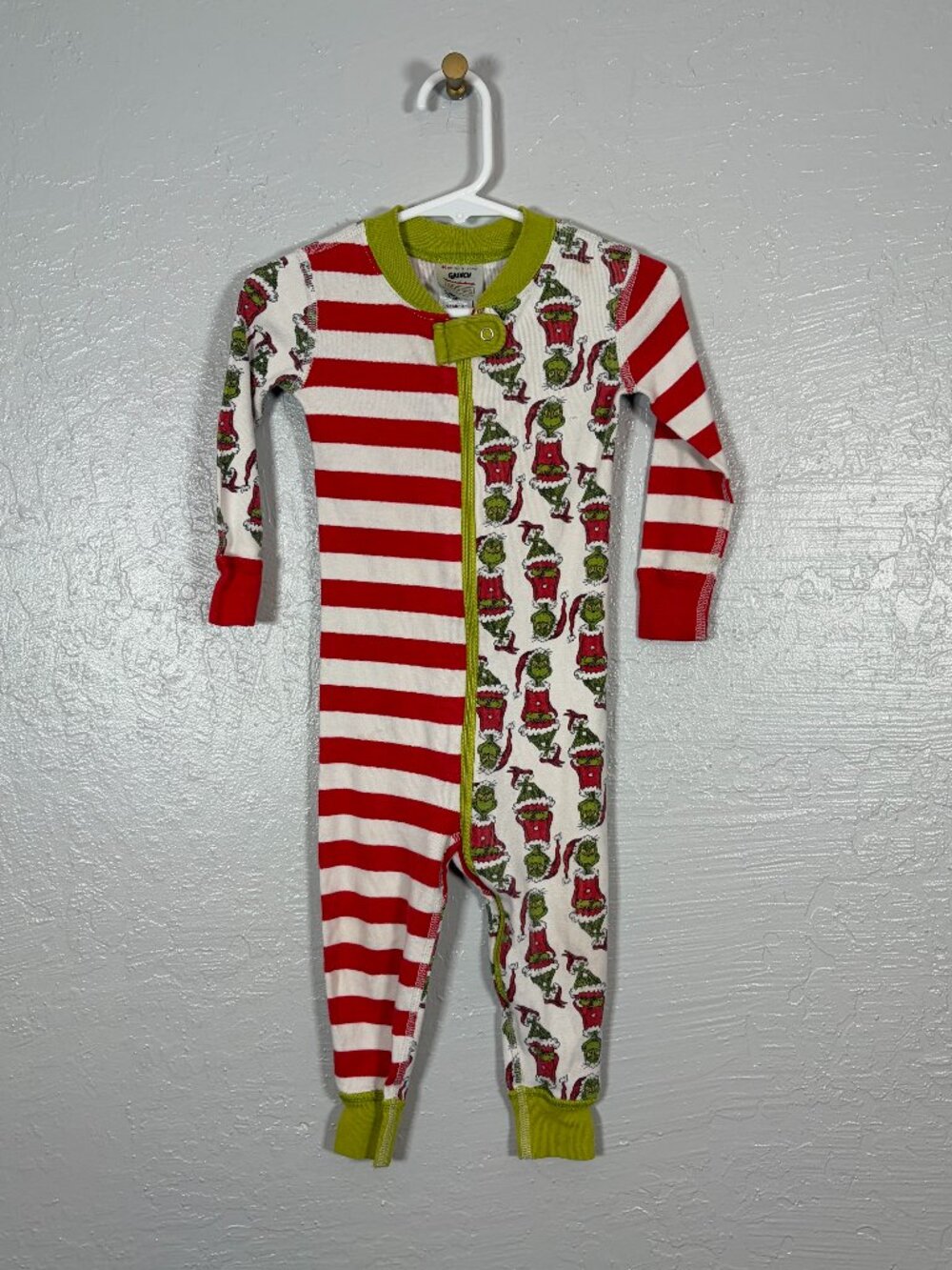 Hanna Andersson Kids 18-24M 80 CM Dr. Seuss Grinch Mix It Up Sleeper Pajama